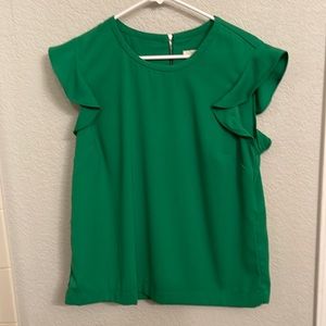 J. Crew ruffle sleeve top
